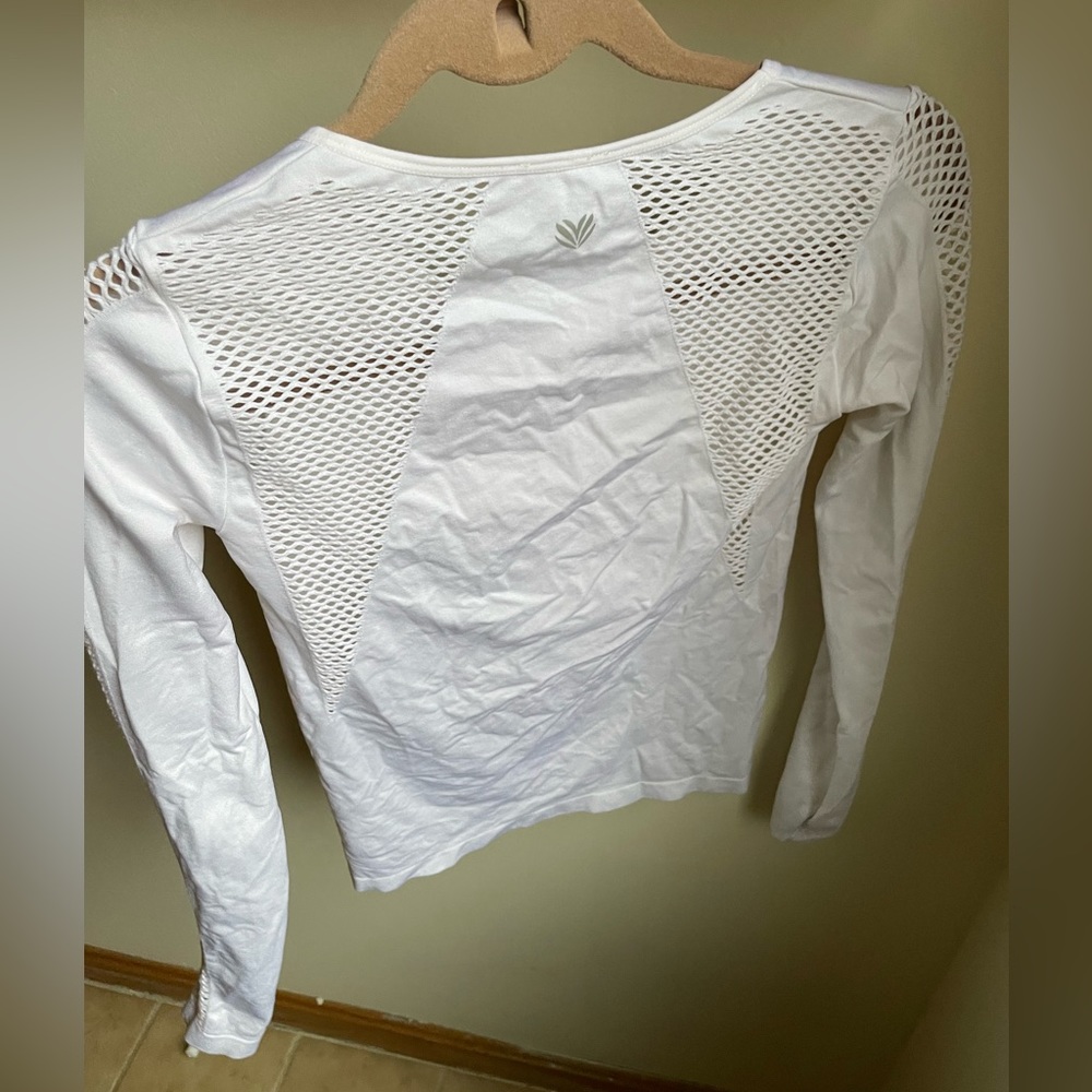 White Athletic Long Sleeve Top